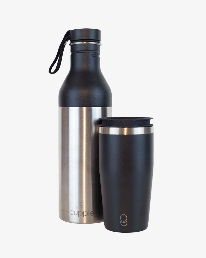 Black Pepper 2-in-1 Insulated Water Bottle & Cup