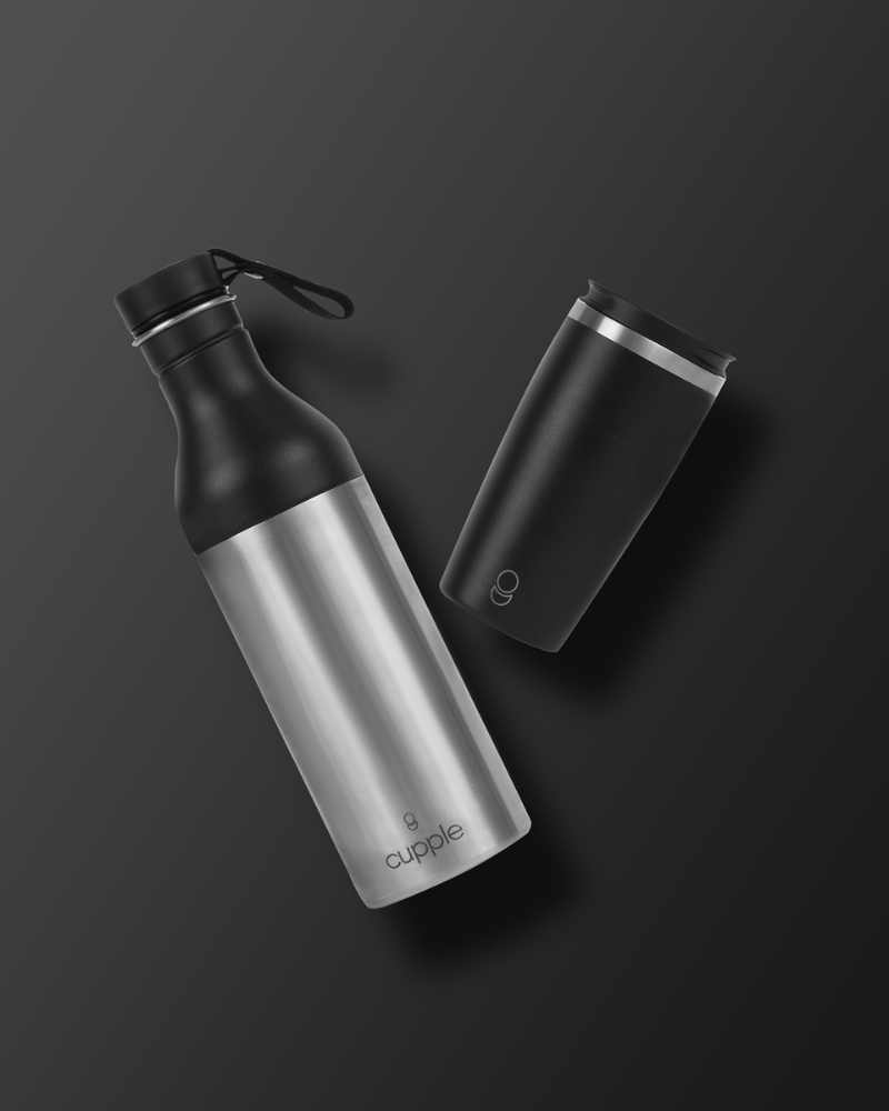 Black Pepper 2-in-1 Insulated Water Bottle & Cup